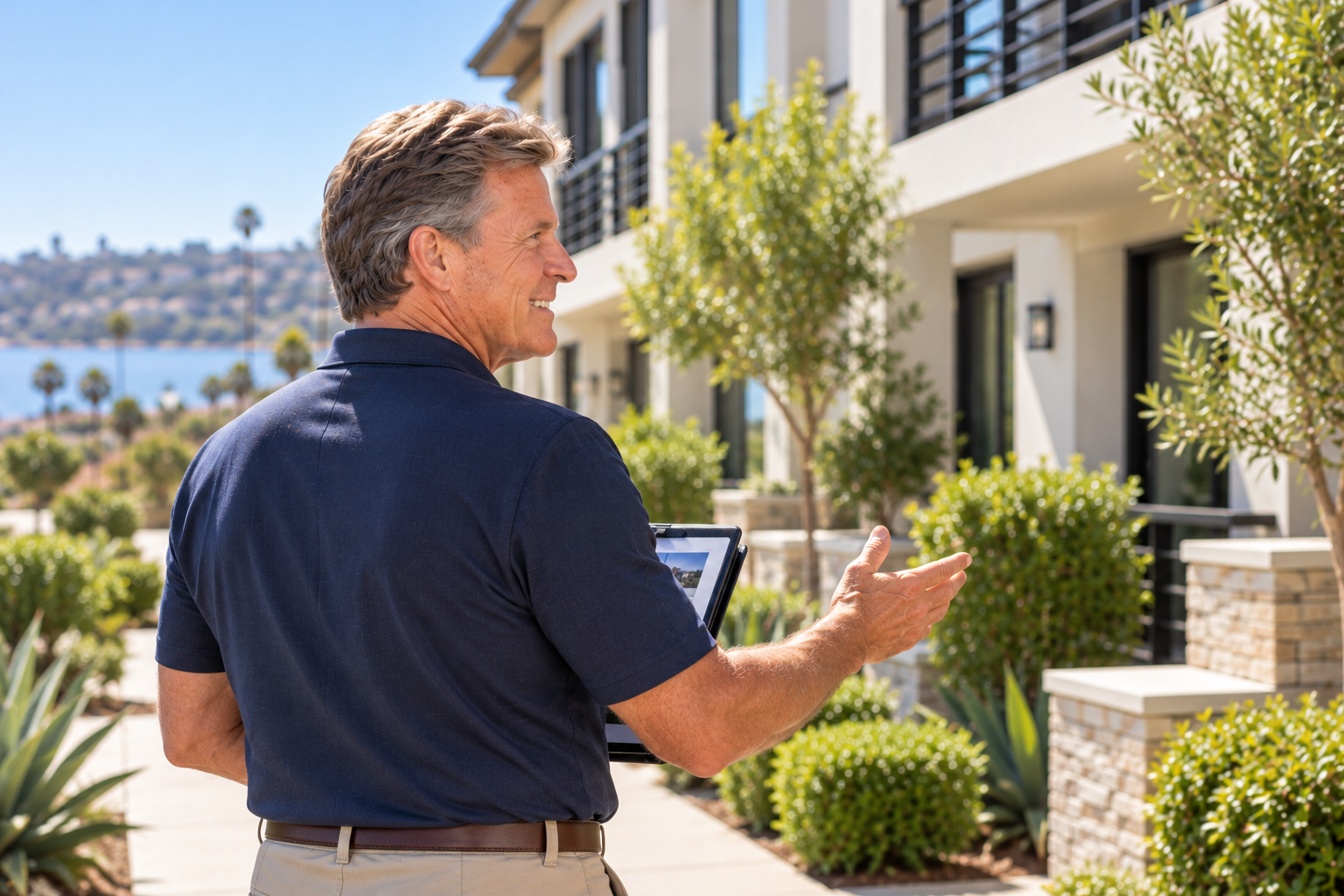 Russ at a Property Walkthrough in Bay Park